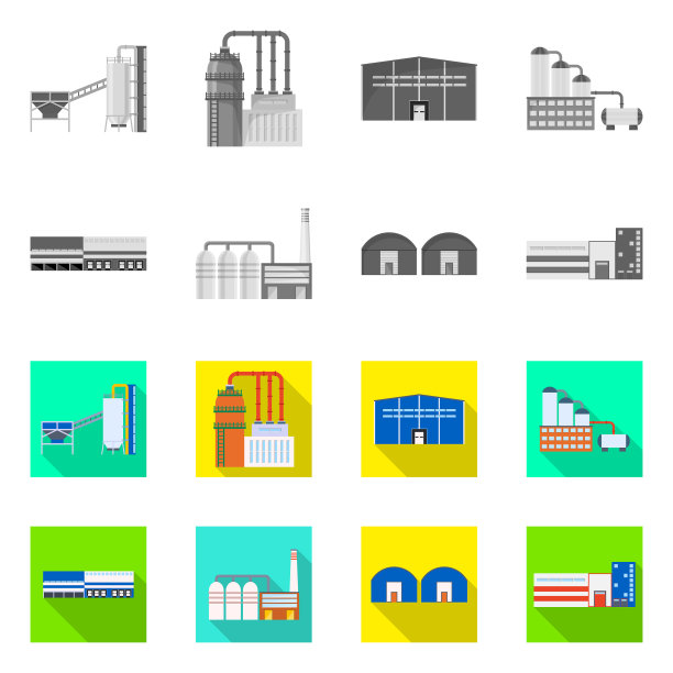 孤立的对象生产和结构图标图片下载