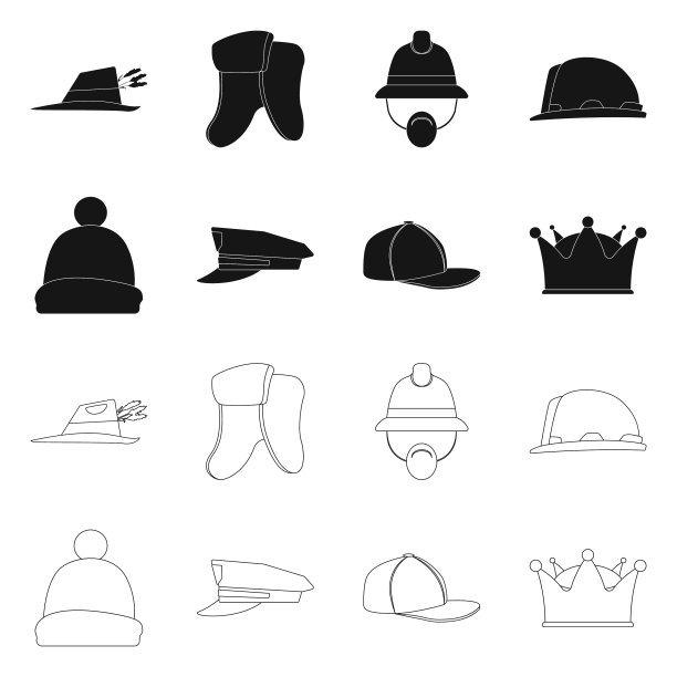 孤立对象的帽子和帽子标志图片下载