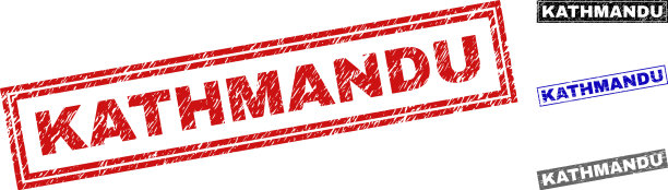 Grunge加德满都刻有矩形邮票印章图片下载