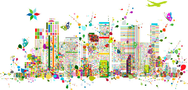 色彩缤纷的都市抽象背景为您呈现图片下载