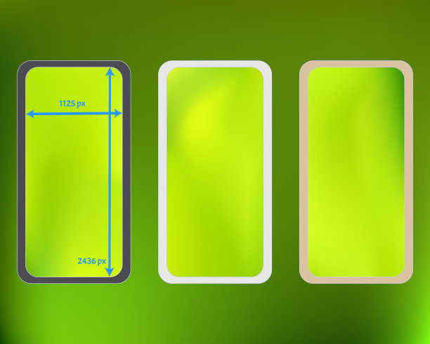 网格绿色手机背景套件图片下载