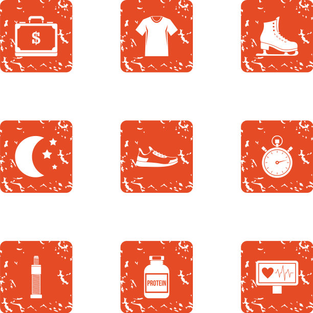 医疗脉搏图标设置垃圾摇滚风格图片下载