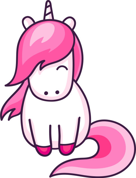 粉色坐在独角兽图片下载