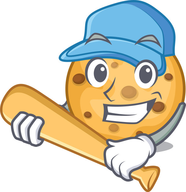 在木头上面玩棒球燕麦饼干图片下载