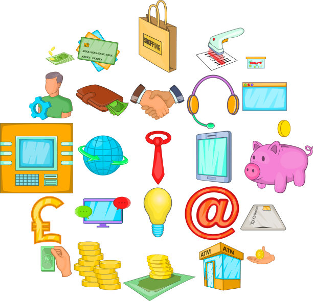 债务图标设置卡通风格图片下载