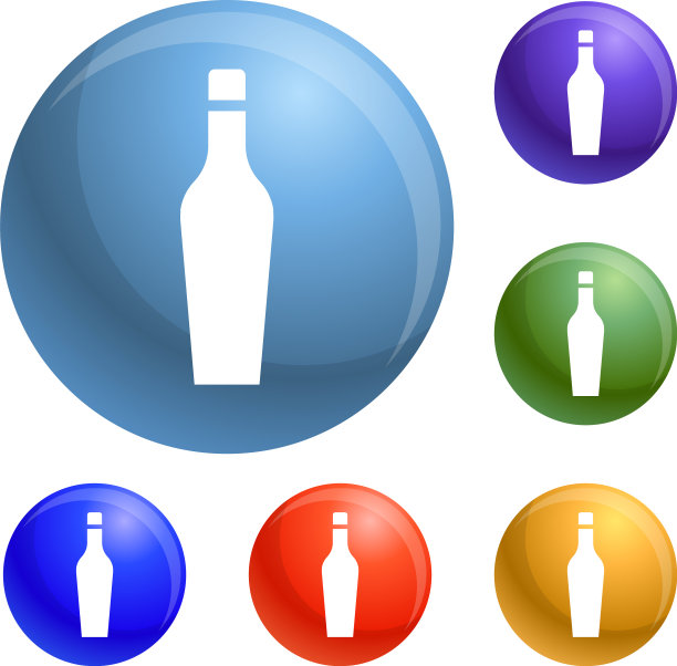 威士忌玻璃图标套装图片下载