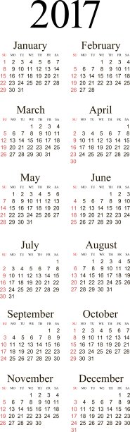 简单的2017年日历图片下载