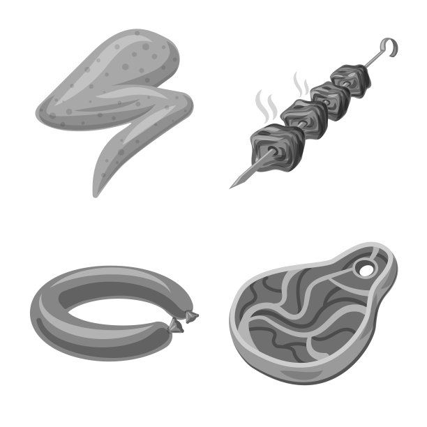 设计肉和火腿肉的标志套图片下载