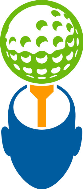 头部高尔夫标志图标设计图片下载