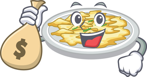 用钱袋炒鸡蛋放在卡通上面图片下载