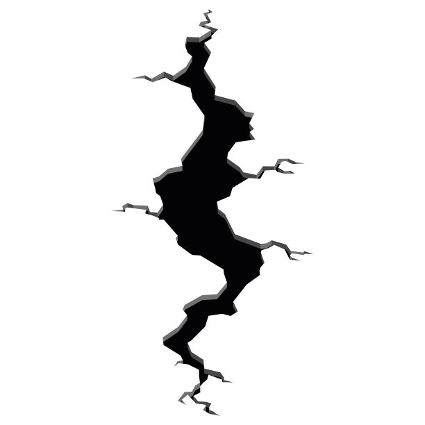 地震裂缝。孔洞效应和裂纹表面。地面上的裂缝洞与地面破坏的裂缝隔离矢量卡通。矢量图图片下载