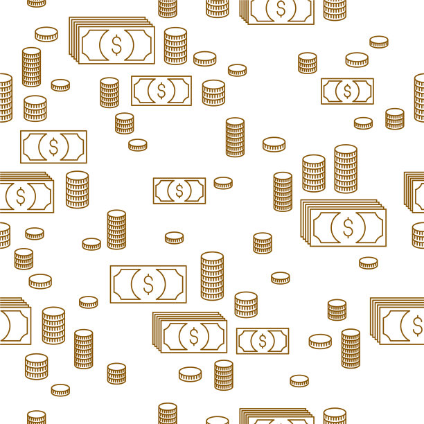 金融图标设置无缝背景美元图片下载
