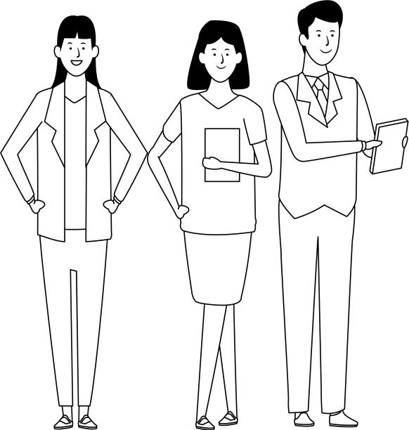 商业人物化身为黑色卡通人物图片下载