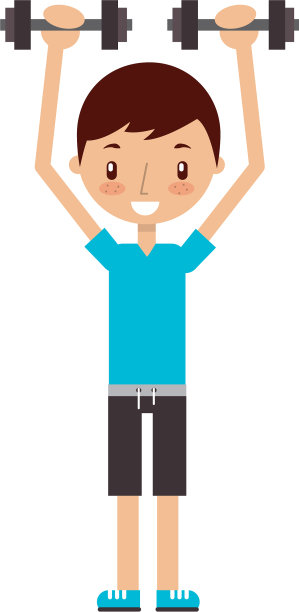 男孩用哑铃练习图片下载