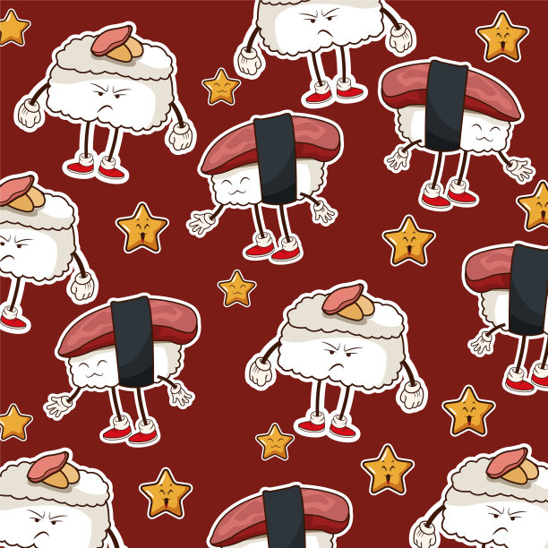 卡哇伊寿司手握寿司中国美食无缝模式图片下载