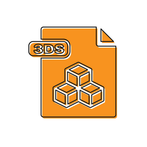 橙色3ds文件文件下载3ds按钮图标图片下载