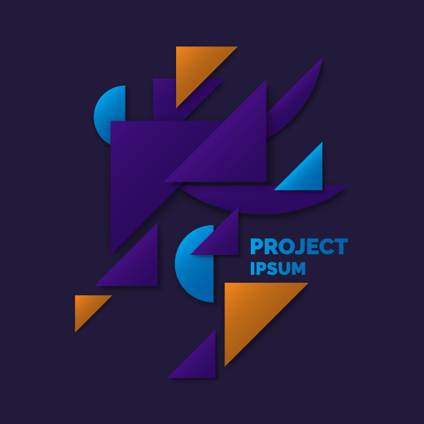 简单几何形状的现代拼贴画图片下载