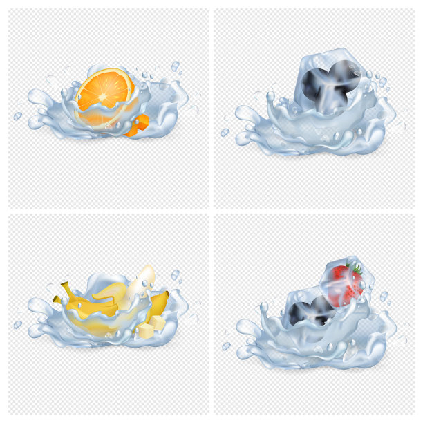新鲜和冷冻水果隔离图片下载