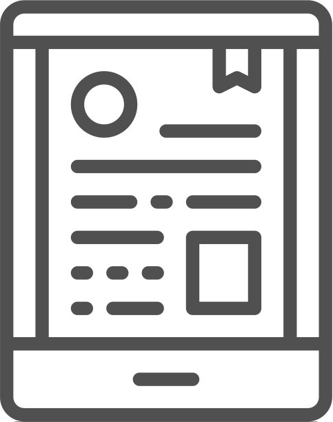 手机证书文凭线上学习线性图标图片下载