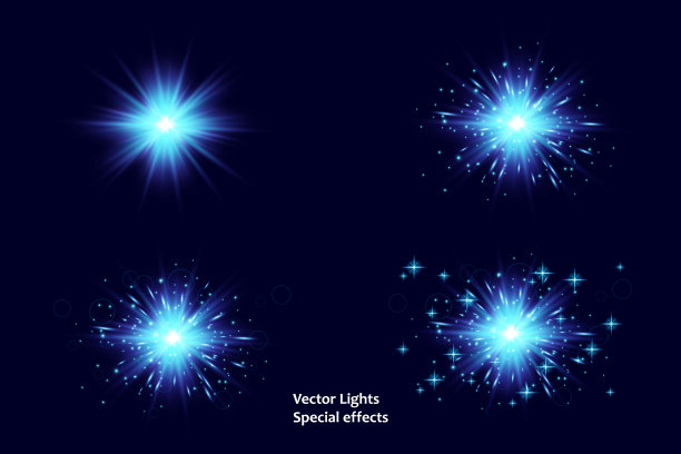 辉光效应星爆与闪光图片下载