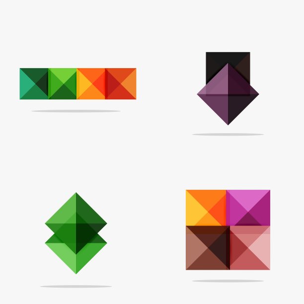 一组正方形抽象背景或信息图图片下载