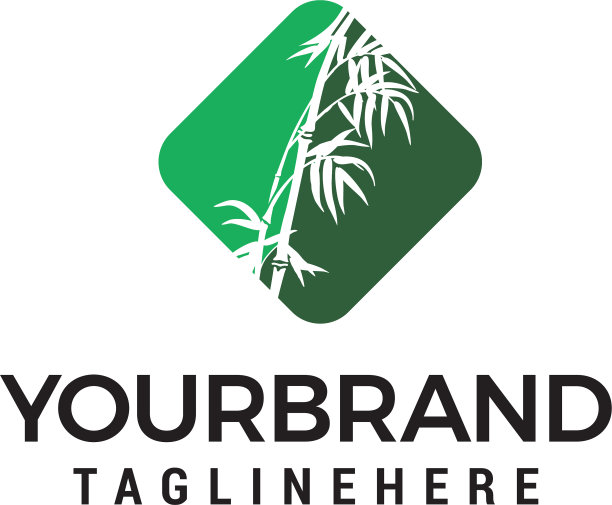 竹标志设计概念模板图片下载