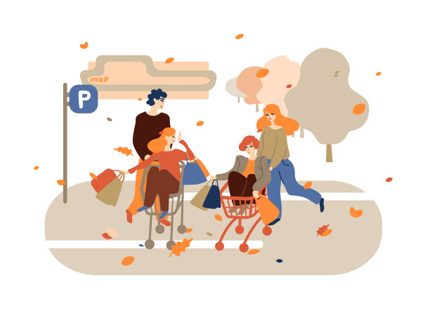 一群快乐的年轻人在购物图片下载