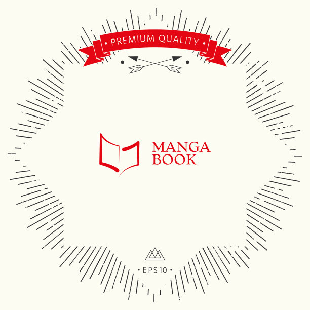 优雅的标志与书的符号像笔触图片下载