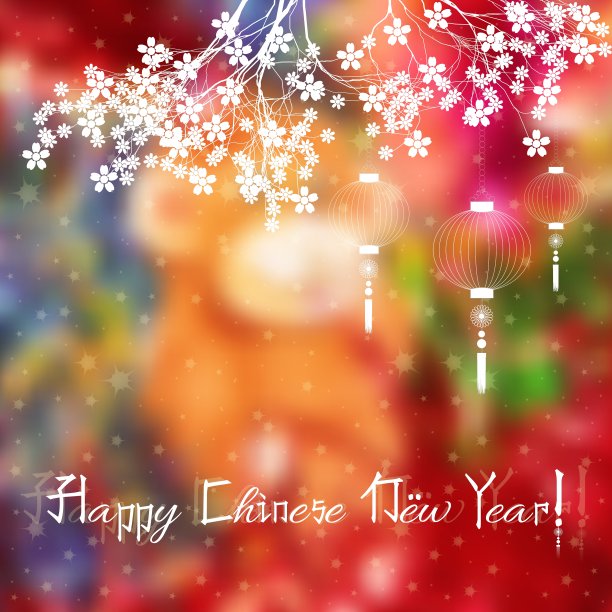 寄往中国新年的节日问候明信片图片下载