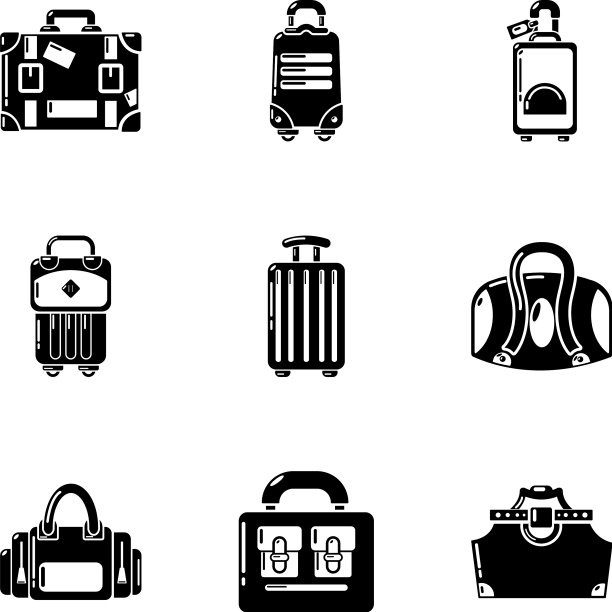 旅行包图标设置简单的风格图片下载