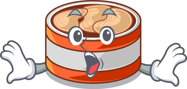 惊奇的卡通金枪鱼罐头图片下载