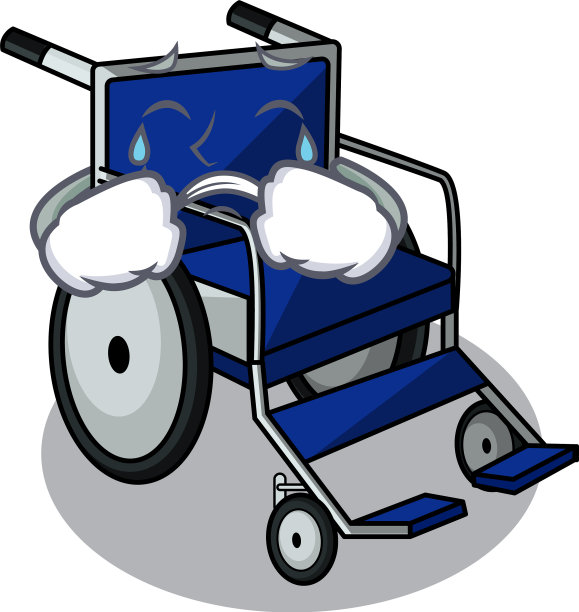 在医院病房里哭泣的卡通轮椅图片下载