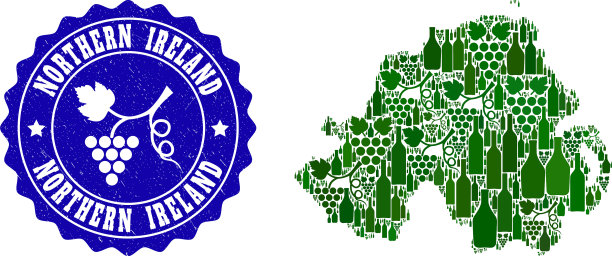 北爱尔兰葡萄酒地图组成图片下载