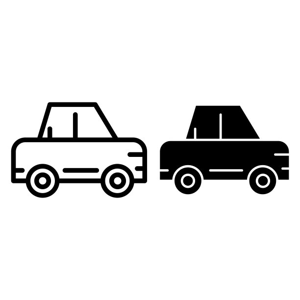 客车线和字形图标车图片下载