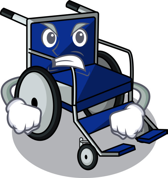 医院病房里愤怒的卡通轮椅图片下载