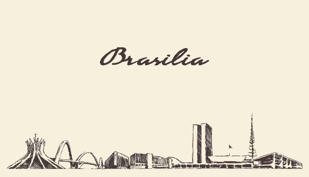 巴西利亚天际线巴西城市草图图片下载