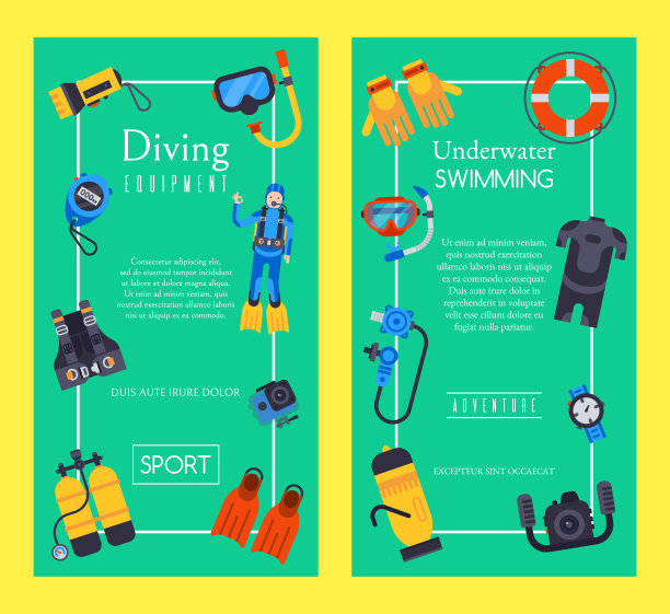 水下潜水运动商店横幅海报图片下载