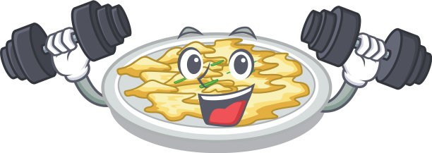 卡通盘上面放着健身炒蛋图片下载