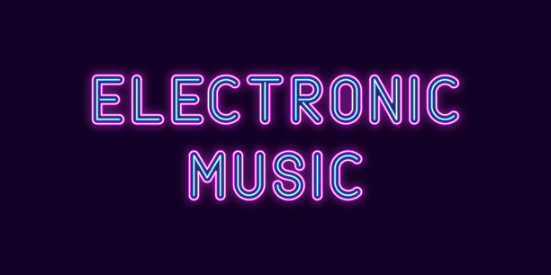 电子音乐的霓虹灯题字图片下载