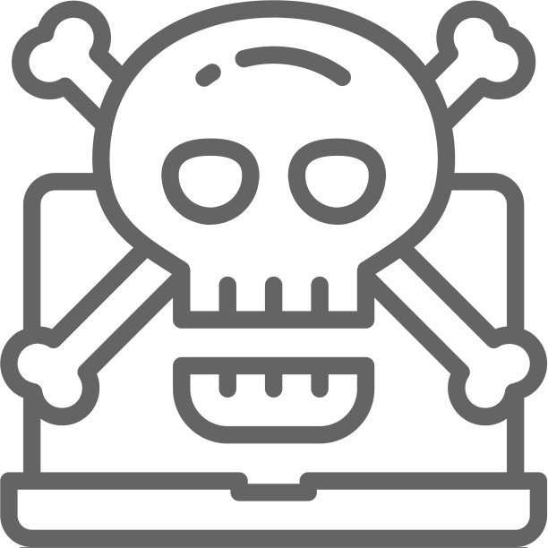 带有骷髅符号病毒的计算机图片下载