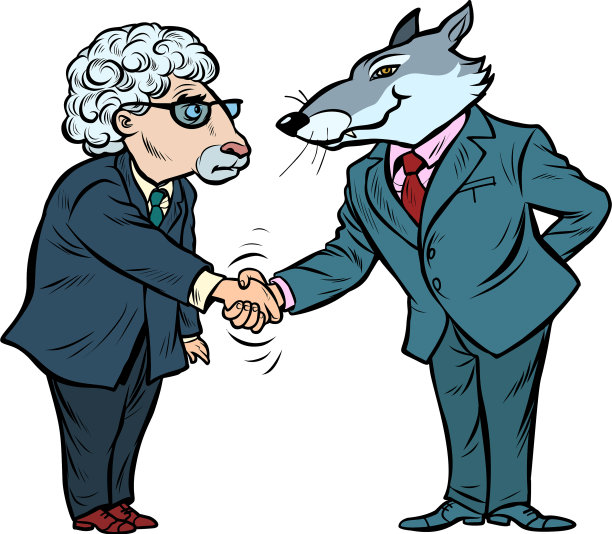 狼与羊商洽友谊图片下载