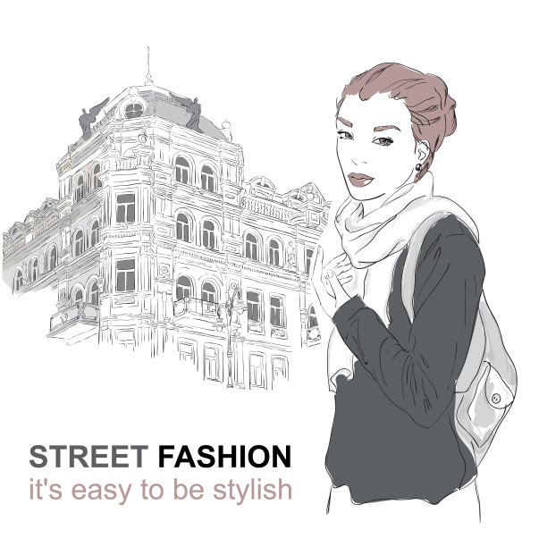 街上的时尚女孩图片下载
