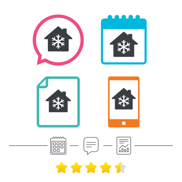 室内空调图标雪花标志图片下载