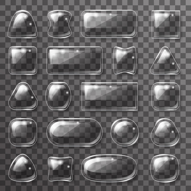 游戏应用UI玻璃板光滑按钮图标图片下载