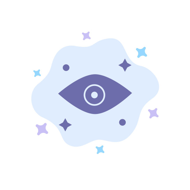 眼睛注视着抽象云上的蓝色图标图片下载