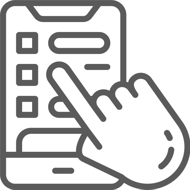 手与电话预订酒店房间线路图标图片下载