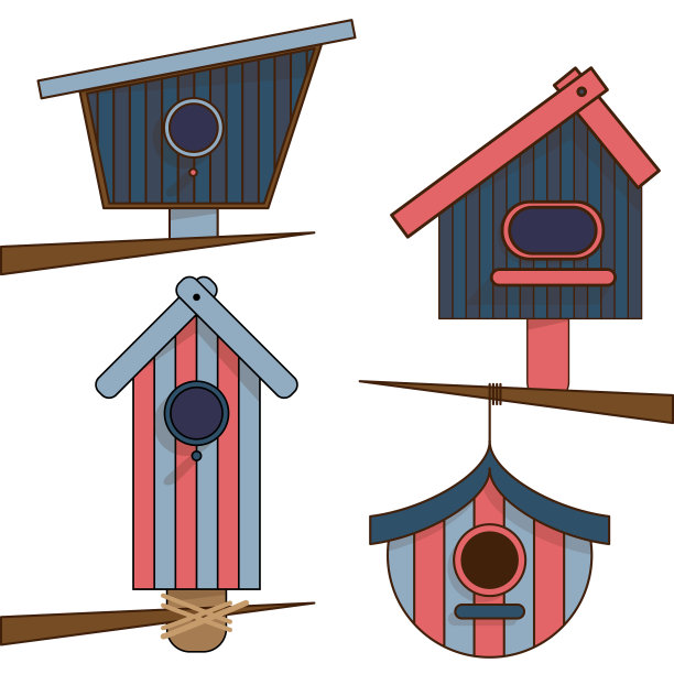 木制的鸟笼在白色的背景上分开图片下载