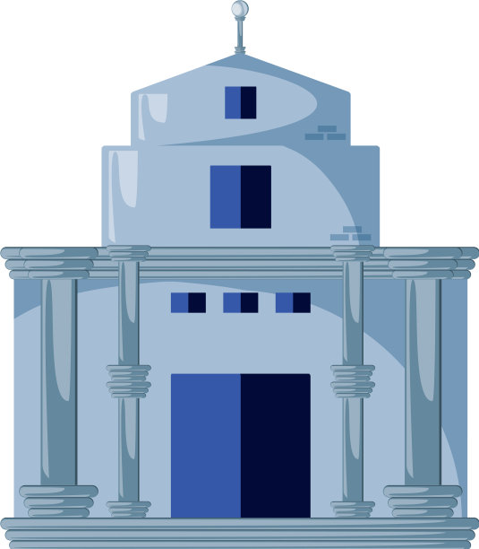 银行大楼孤立图标图片下载