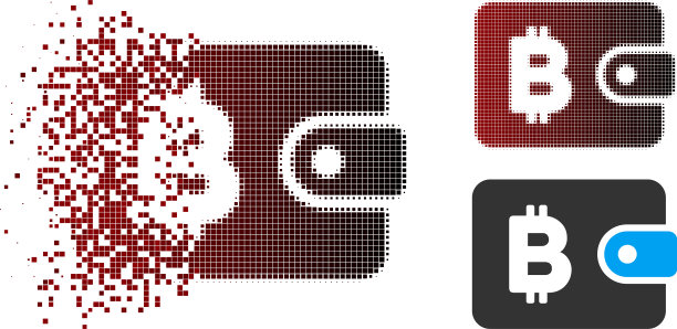 灰尘像素半色调比特币邮袋图标图片下载