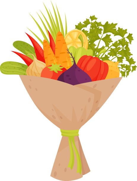 由新鲜蔬菜花束组成图片下载